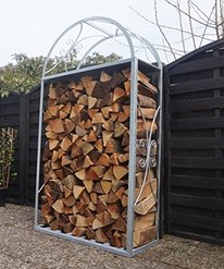 Große Holzstapelhilfe für den Garten - Metall Kaminholzregal Randega für außen