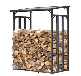 Holz Stapelhilfe für Brennholz, freistehender Holzunterstand für Kaminholz